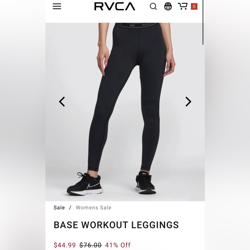 RVCA leggings- size XS - olive green
